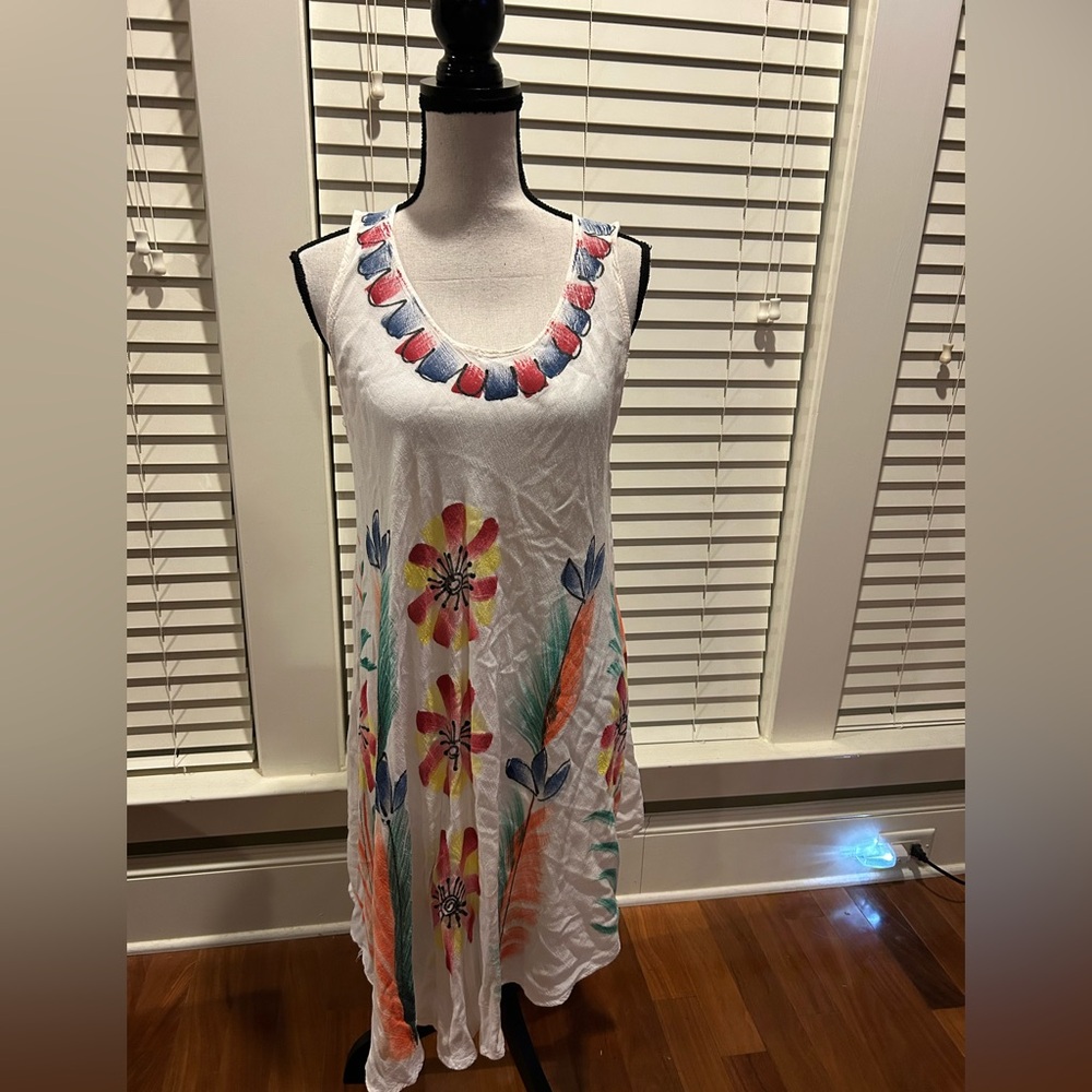 Pineapple Brand Colorful Floral Sleeveless Tunic Dress
